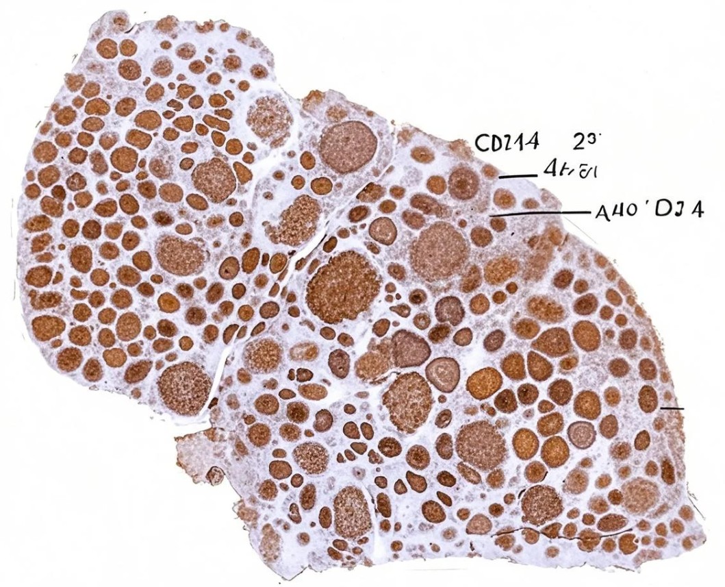 Immunophenotype: The nodules in nodular lymphocyte predominant Hodgkin lymphoma